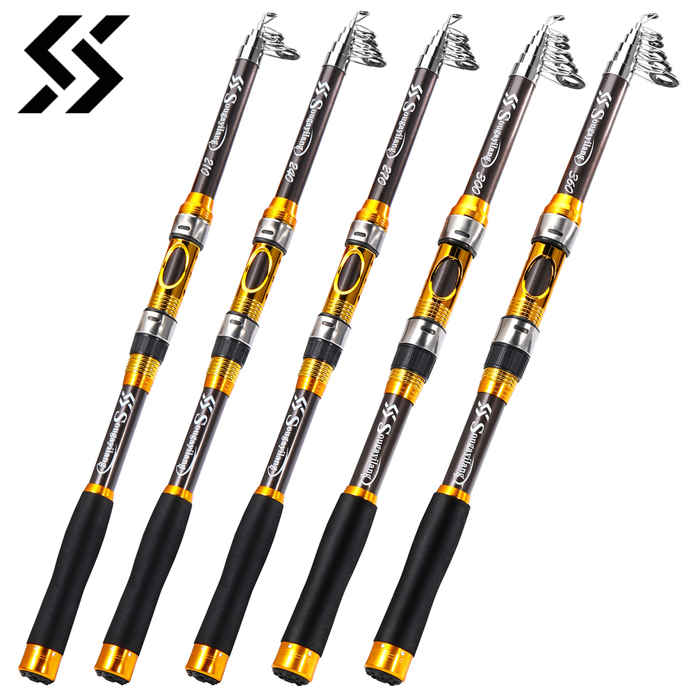 Fishing Rod Carbon Fiber - Удочка спиннинговая Sougayilang 2.1-3.0м, карбоновая, с