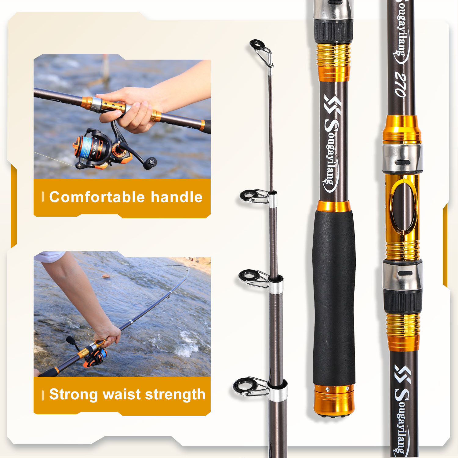 Удочка спиннинговая Sougayilan – обзор и цена Fishing Rod Carbon Fiber